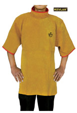 金黃色護(hù)胸帶領(lǐng)短袖圍裙